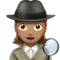 Kvinnlig detektiv: Mellanfärgad hudton emoji på iPhone (iOS 11.2)