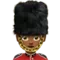 Kvinnlig vakt: Mellanmörk hudton emoji på iPhone (iOS 12.2)