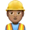 Mannlig bygningsarbeider: Medium hudtone emoji på Apple iOS 17.4