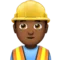 Man Construction Worker: Medium-Dark Skin Tone emoji on iPhone