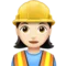 Woman Construction Worker: Light Skin Tone emoji on iPhone
