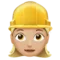 ️ Woman Construction Worker: Medium-Light Skin Tone emoji on Apple iOS 10.0