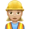 Woman Construction Worker: Medium-Light Skin Tone emoji on iPhone (iOS 13.1)