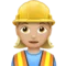 Woman Construction Worker: Medium-Light Skin Tone emoji on iPhone