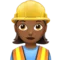 Woman Construction Worker: Medium-Dark Skin Tone emoji on iPhone