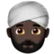 ️ Man Wearing Turban: Dark Skin Tone emoji on Apple iOS 17.4