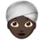 Woman Wearing Turban: Dark Skin Tone emoji on iPhone