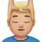 Man Getting Massage: Medium-Light Skin Tone emoji on iPhone (iOS 13.1)