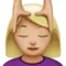 Woman Getting Massage: Medium-Light Skin Tone emoji on iPhone