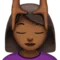 Woman Getting Massage: Medium-Dark Skin Tone emoji on iPhone