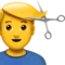 ️ Mężczyzna podczas strzyżenia emoji na Apple iOS 14.2