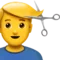 Man Getting Haircut emoji on iPhone
