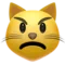 Pouting Cat emoji on Apple iOS 17.4