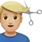 ️ Man Getting Haircut: Medium-Light Skin Tone emoji on Apple iOS 15.4