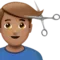 Man Getting Haircut: Medium Skin Tone emoji on iPhone