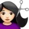 Woman Getting Haircut: Light Skin Tone emoji on iPhone (iOS 12.1)