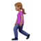 Kvinna som går: Mellanfärgad hudton emoji på iPhone (iOS 11.2)