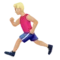 Man Running: Medium-Light Skin Tone emoji on iPhone