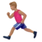Man Running: Medium Skin Tone emoji on iPhone