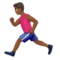 Man Running: Medium-Dark Skin Tone emoji on iPhone