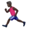Man Running: Dark Skin Tone emoji on iPhone