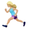 跑步的女性：中等偏浅肤色 iPhone 上的表情符号 (iOS 10.3)