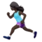 Woman Running: Dark Skin Tone emoji on iPhone