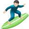 ️ Man Surfing: Light Skin Tone emoji on Apple iOS 17.4