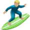 ️ Muž surfující: Středně světlý odstín pleti emoji na Apple iOS 17.4