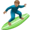 Man Surfing: Medium Skin Tone emoji on iPhone