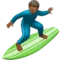 Man Surfing: Medium-Dark Skin Tone emoji on iPhone