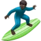 Man Surfing: Dark Skin Tone emoji on iPhone