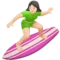 Woman Surfing: Light Skin Tone emoji on iPhone (iOS 12.1)