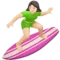Woman Surfing: Light Skin Tone emoji on iPhone