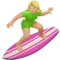 Woman Surfing: Medium-Light Skin Tone emoji on iPhone