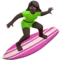 Woman Surfing: Dark Skin Tone emoji on iPhone