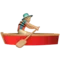 Mand i robåd: Mellem-lys hudtone emoji på Apple iOS 17.4