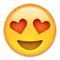 Lächelndes Gesicht mit Herzaugen Emoji auf Apple iOS 9.3