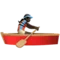 Woman Rowing Boat: Dark Skin Tone emoji on iPhone (iOS 14.6)