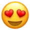 Wajah Tersenyum dengan Mata Hati emoji di Apple iOS 10.3