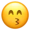 Kissing Face with Smiling Eyes emoji on iPhone (iOS 14.6)