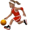 Woman Bouncing Ball: Medium Skin Tone emoji on iPhone (iOS 14.6)