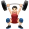 Man Lifting Weights: Light Skin Tone emoji on iPhone