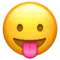Face with Tongue emoji on Apple iOS 14.2