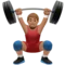 ️ Man Lifting Weights: Medium Skin Tone emoji on Apple iOS 17.4