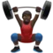 Man Lifting Weights: Dark Skin Tone emoji on iPhone