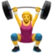 Γυναίκα που σηκώνει βάρη emoji στο iPhone (iOS 17.4)