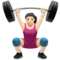 Woman Lifting Weights: Light Skin Tone emoji on iPhone