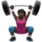 ️ Woman Lifting Weights: Dark Skin Tone emoji on Apple iOS 17.4