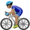 Man Biking: Medium Skin Tone emoji on iPhone
